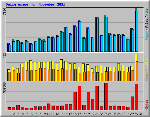 Daily usage for November 2021