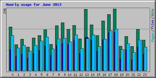 Hourly usage for June 2013