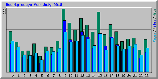 Hourly usage for July 2013
