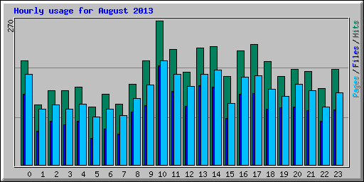 Hourly usage for August 2013