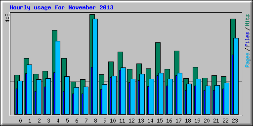Hourly usage for November 2013
