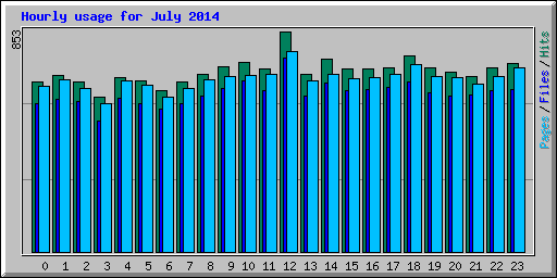 Hourly usage for July 2014