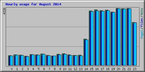 Hourly usage for August 2014