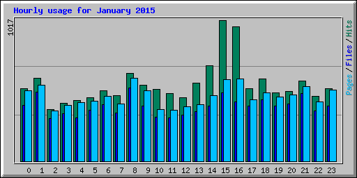Hourly usage for January 2015