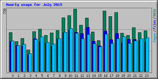 Hourly usage for July 2015