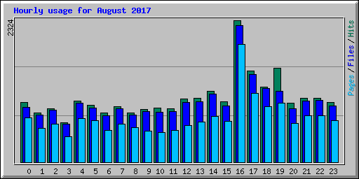Hourly usage for August 2017