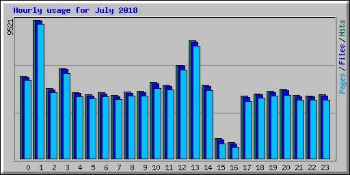 Hourly usage for July 2018