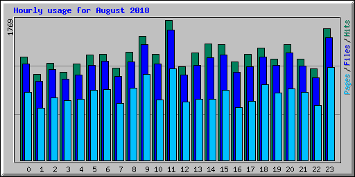 Hourly usage for August 2018