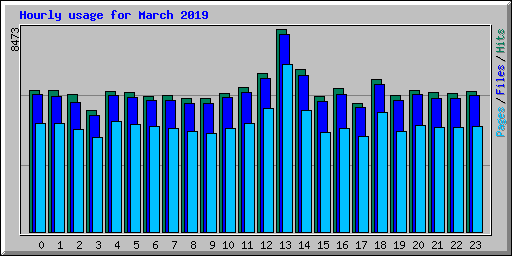 Hourly usage for March 2019