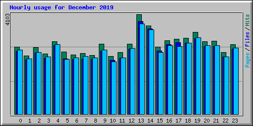 Hourly usage for December 2019