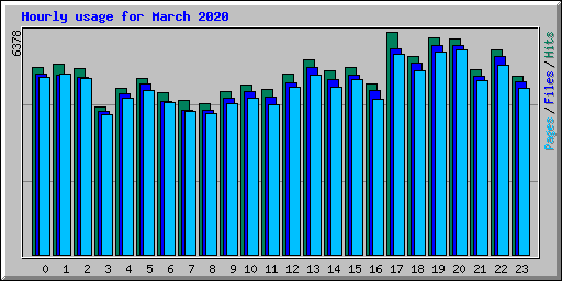 Hourly usage for March 2020