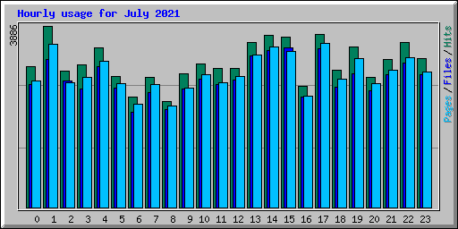 Hourly usage for July 2021