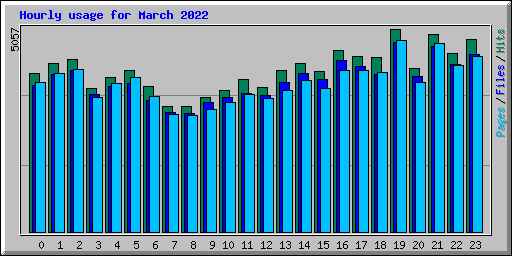 Hourly usage for March 2022