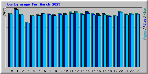 Hourly usage for March 2023
