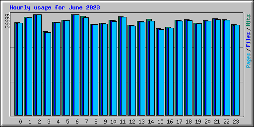 Hourly usage for June 2023