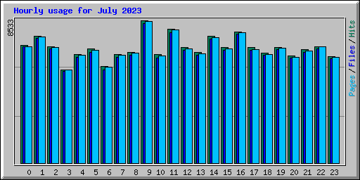 Hourly usage for July 2023